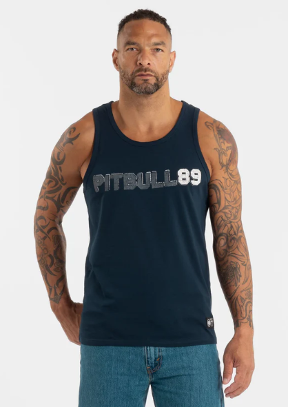 Herren Tank Top Slim Fit Dog 89 - dark navy
