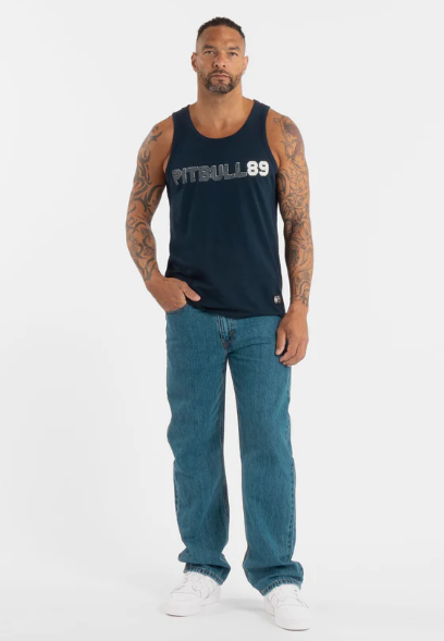 Herren Tank Top Slim Fit Dog 89 - dark navy