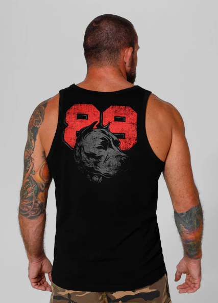 Herren Tank Top Slim Fit Dog 89 - Schwarz