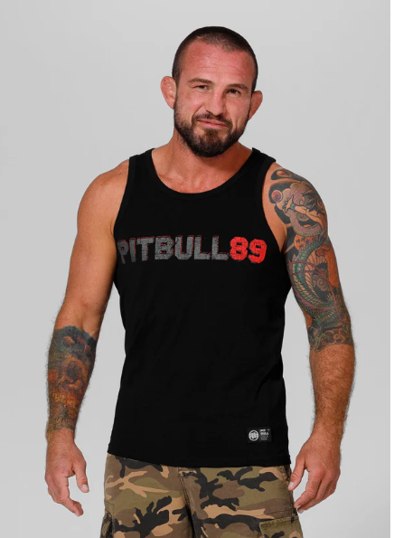 Herren Tank Top Slim Fit Dog 89 - Schwarz