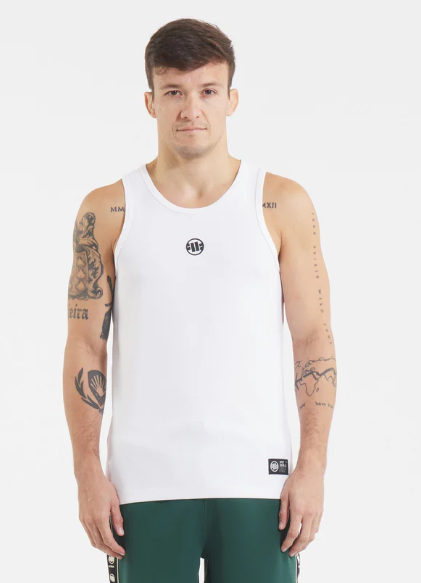 Tanktop Rib Small Logo - Weiß