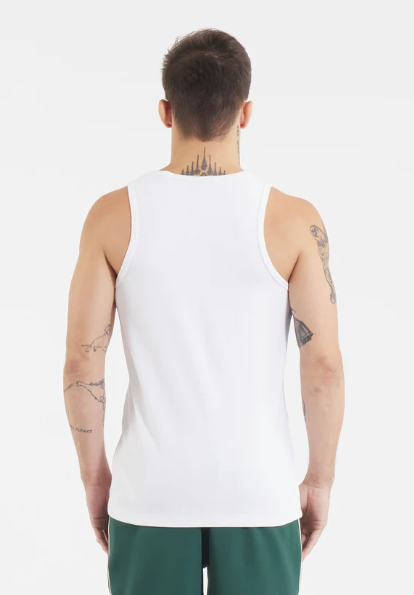 Tanktop Rib Small Logo - Weiß