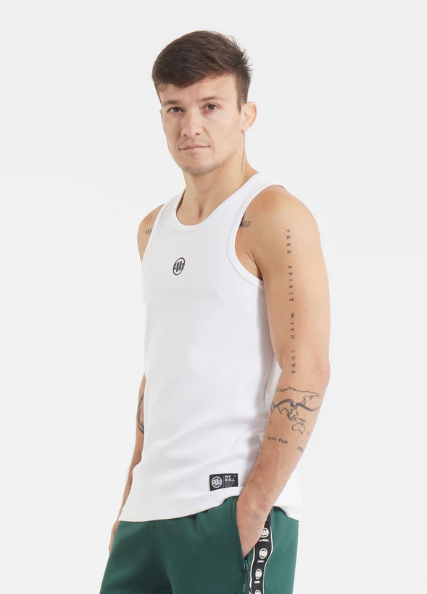 Tanktop Rib Small Logo - Weiß