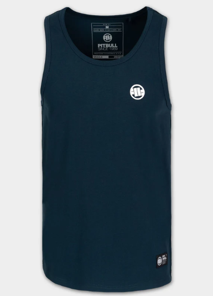 Herren Tank Top Slim Fit Kleines Logo - dark navy