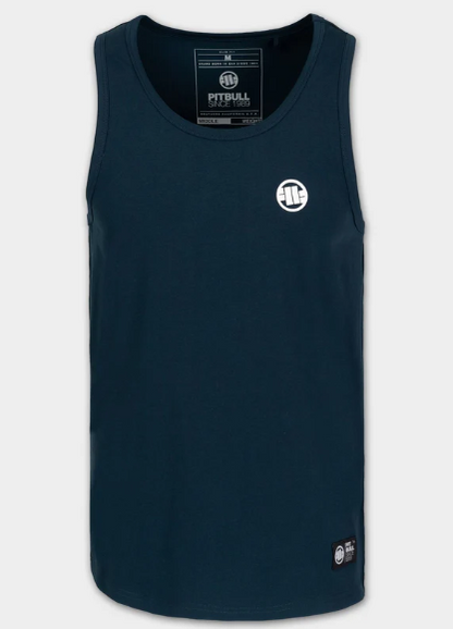 Herren Tank Top Slim Fit Kleines Logo - dark navy