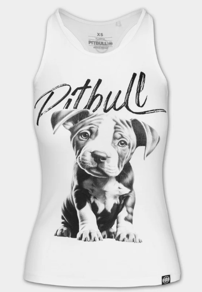 Damen Tank Top Slim Fit PUPPY - Weiß