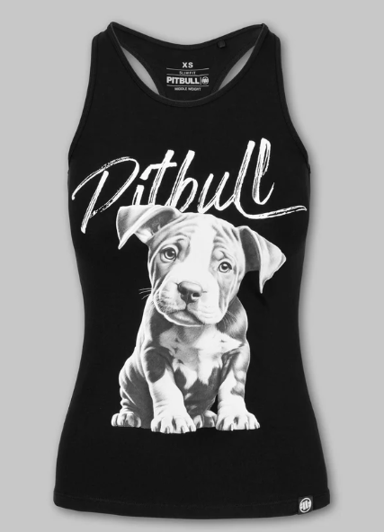 Damen Tank Top Slim Fit PUPPY - Schwarz