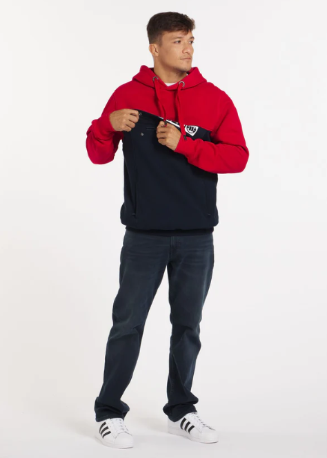 Herren Kapuzenpullover Two-Color Hilltop red blue