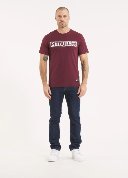 Herren T-Shirt HILLTOP - Dunkles Burgunderrot