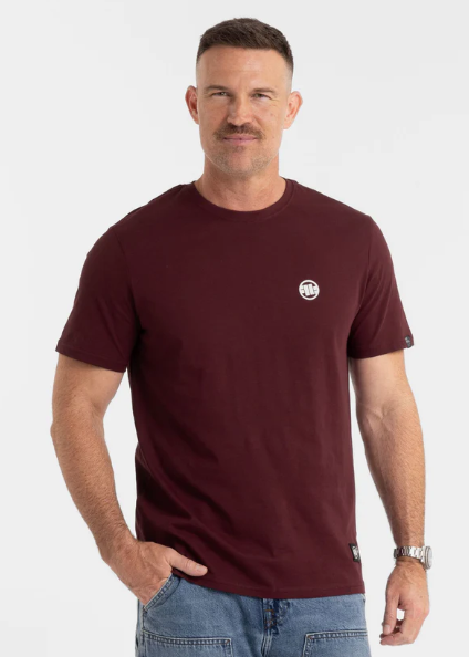 Herren T-Shirt SMALL LOGO - Dunkelburgunderrot