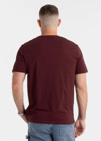 Herren T-Shirt SMALL LOGO - Dunkelburgunderrot