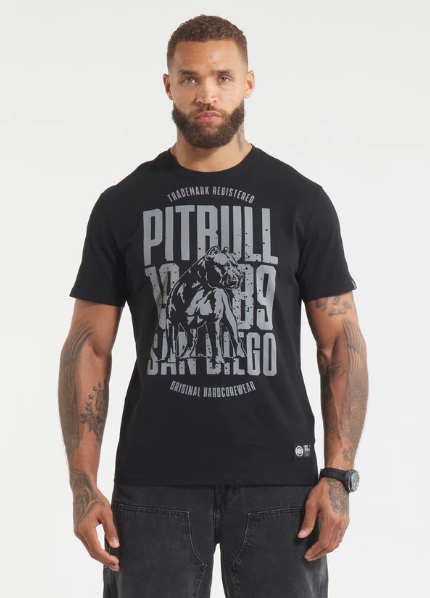 Herren T-Shirt SAN DIEGO DOG - Schwarz/Grau