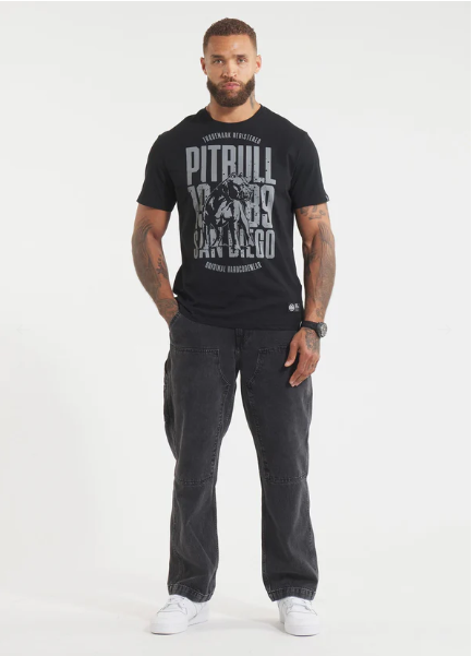 Herren T-Shirt SAN DIEGO DOG - Schwarz/Grau