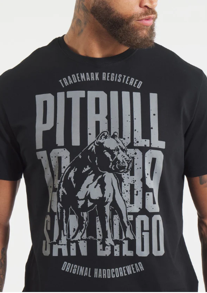 Herren T-Shirt SAN DIEGO DOG - Schwarz/Grau