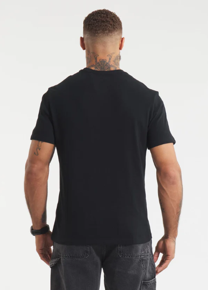 Herren T-Shirt Garment Washed SMALL LOGO - Schwarz