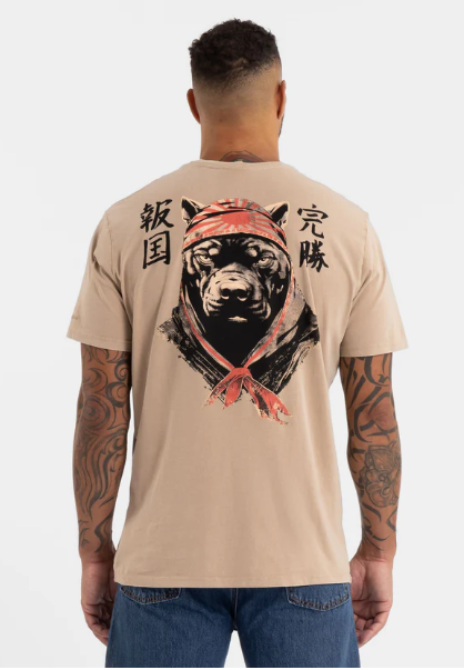 Herren T-Shirt Denim Washed BRAVERY - Sand
