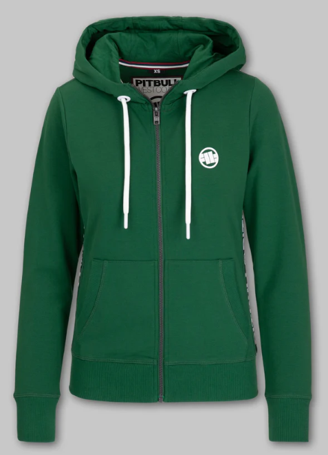 Damen Kapuzenjacke French Terry LA DETA - Dunkelgrün