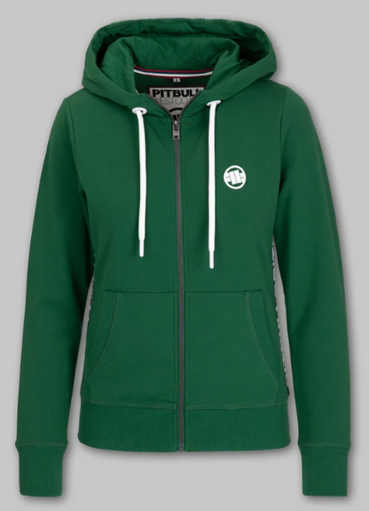 Damen Kapuzenjacke French Terry LA DETA - Dunkelgrün
