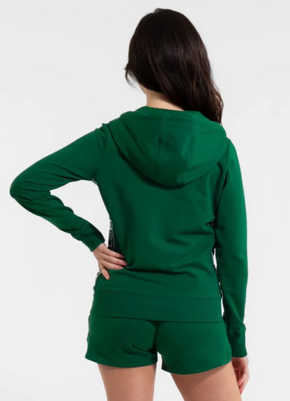 Damen Kapuzenjacke French Terry LA DETA - Dunkelgrün