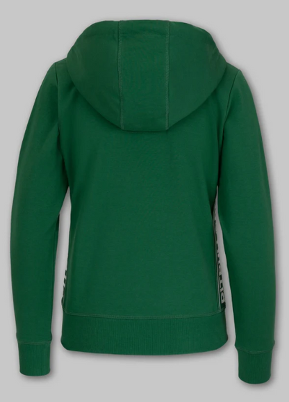 Damen Kapuzenjacke French Terry LA DETA - Dunkelgrün