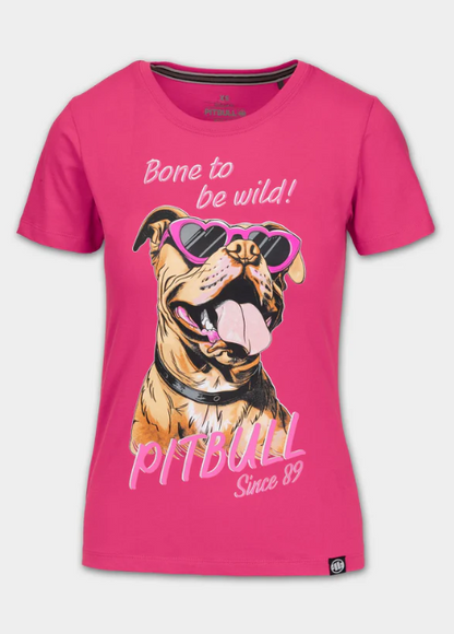 Damen T-Shirt SUNGLASSES DOG - Himbeerrot