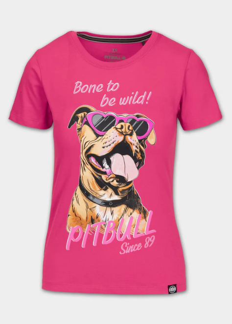 Damen T-Shirt SUNGLASSES DOG - Himbeerrot