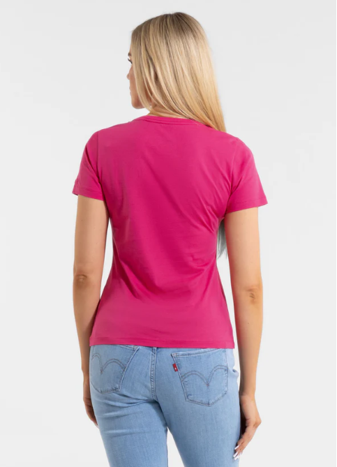 Damen T-Shirt SUNGLASSES DOG - Himbeerrot