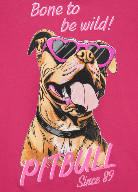 Damen T-Shirt SUNGLASSES DOG - Himbeerrot