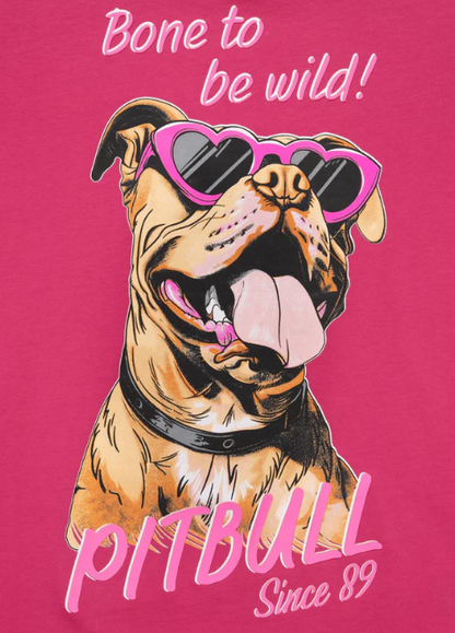 Damen T-Shirt SUNGLASSES DOG - Himbeerrot