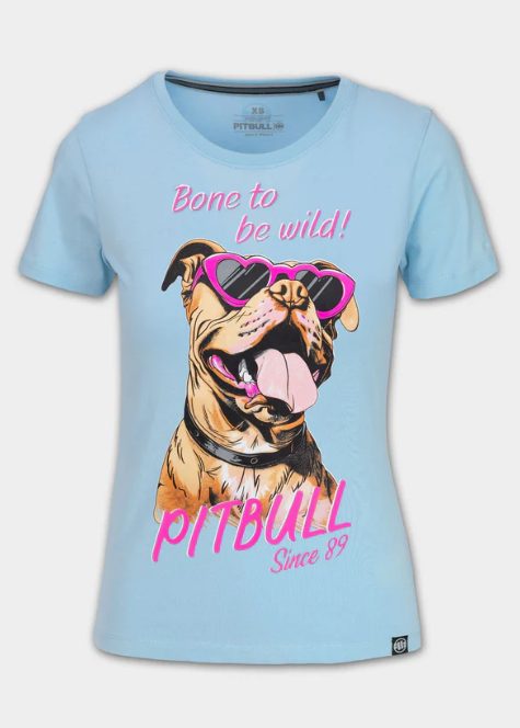 Damen T-Shirt SUNGLASSES DOG - Hellblau