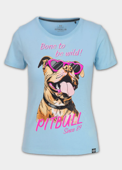 Damen T-Shirt SUNGLASSES DOG - Hellblau