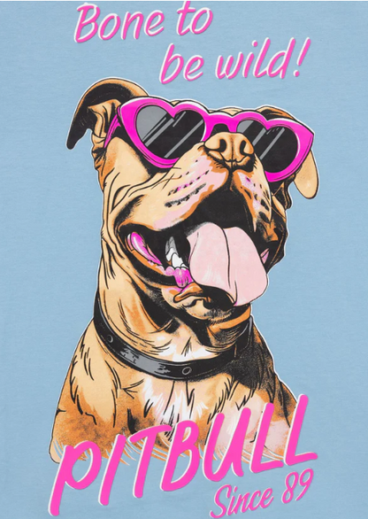 Damen T-Shirt SUNGLASSES DOG - Hellblau