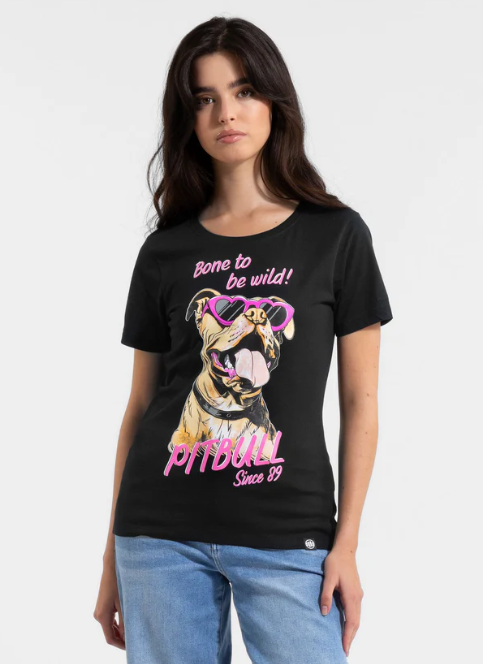 Damen T-Shirt SUNGLASSES DOG - Schwarz