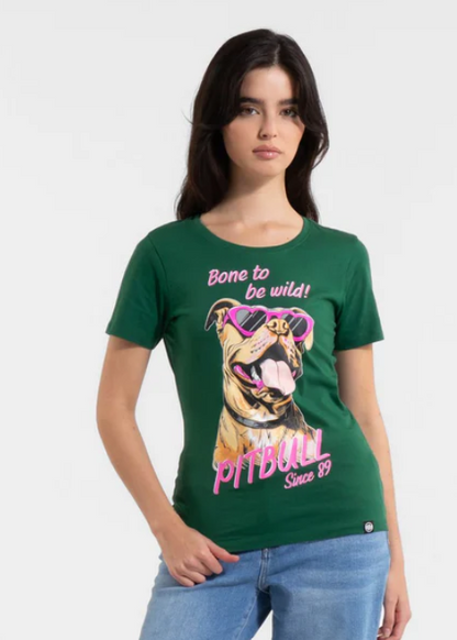 Damen T-Shirt SUNGLASSES DOG - Grün