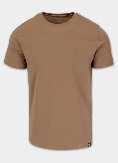 Herren T-Shirt Slim Fit MINIMAL - Coyote braun