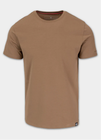 Herren T-Shirt Slim Fit MINIMAL - Coyote braun