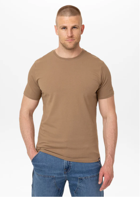 Herren T-Shirt Slim Fit MINIMAL - Coyote braun