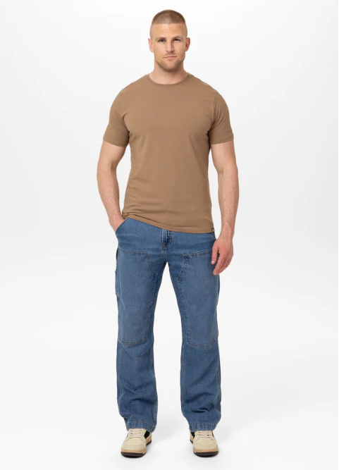 Herren T-Shirt Slim Fit MINIMAL - Coyote braun