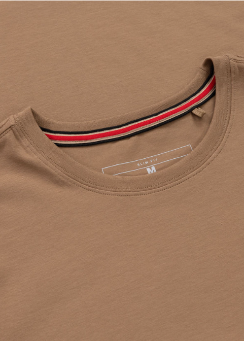Herren T-Shirt Slim Fit MINIMAL - Coyote braun