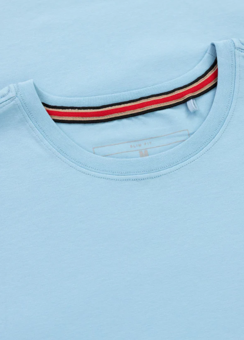 Herren T-Shirt Slim Fit MINIMAL - Hellblau
