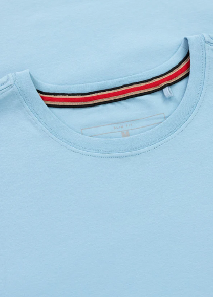 Herren T-Shirt Slim Fit MINIMAL - Hellblau