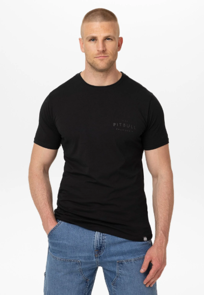 PITBULL Herren Slim Fit T-Shirt - USA CAL - Schwarz