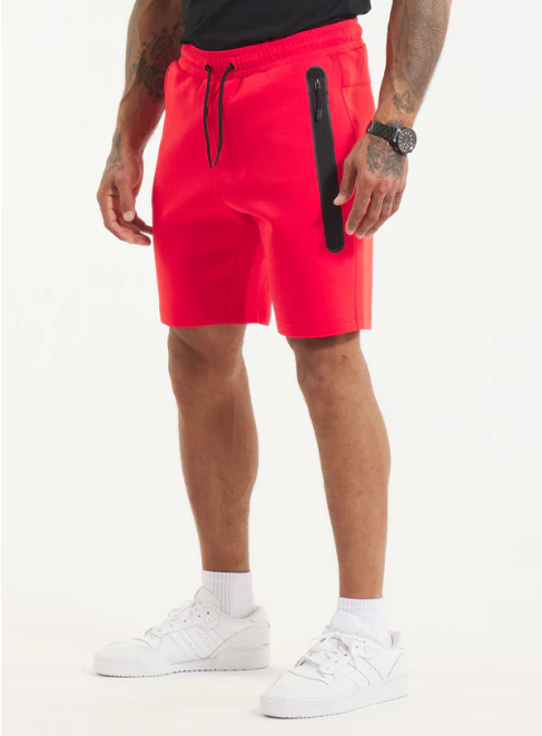 Herren Sweatshorts DOGWOOD POCKET - Fluo Rot