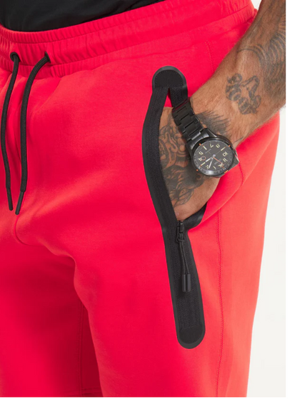 Herren Sweatshorts DOGWOOD POCKET - Fluo Rot