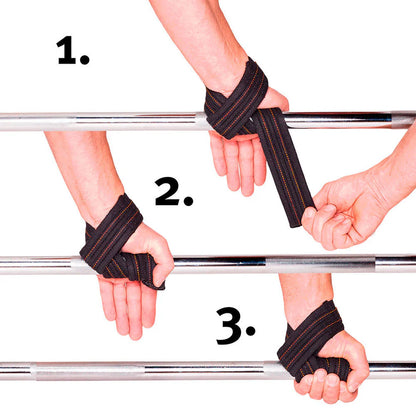 Zughilfen Klassik Rot Stripes - Die genialen Grip Straps - T11-1