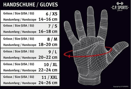 Fitness Handschuhe Echt Leder Premium mit Gel- extra soft- C.P. Sports - F7