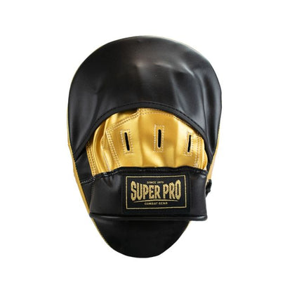 Super Pro Combat Gear Handpads, gebogen, PU, Schwarz/Gold