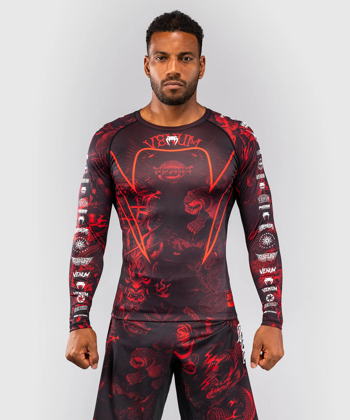 Venum 20th Anniversary Langarm Rashguard - Schwarz/Rot