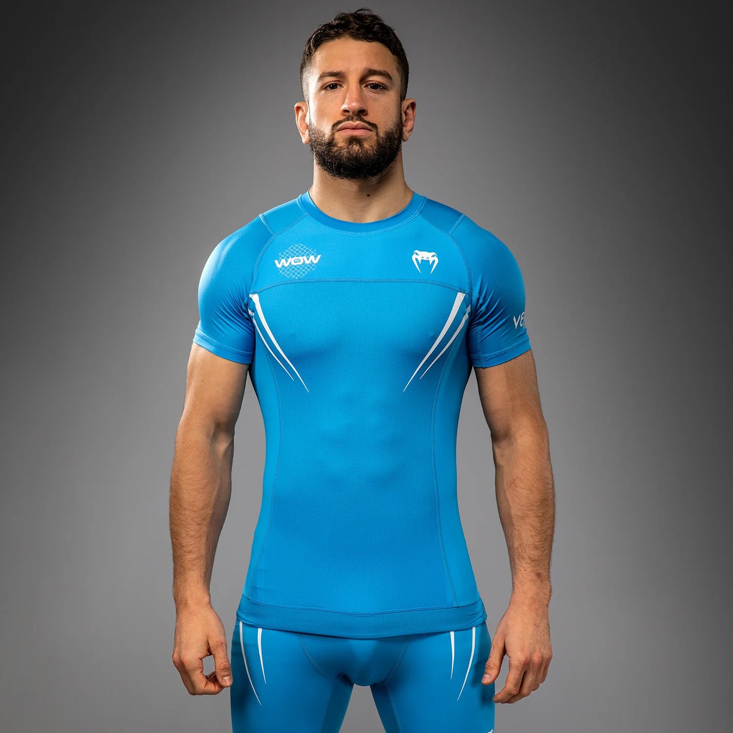 Venum x WOW FC Kurzarm Rashguard - Pacific Blue