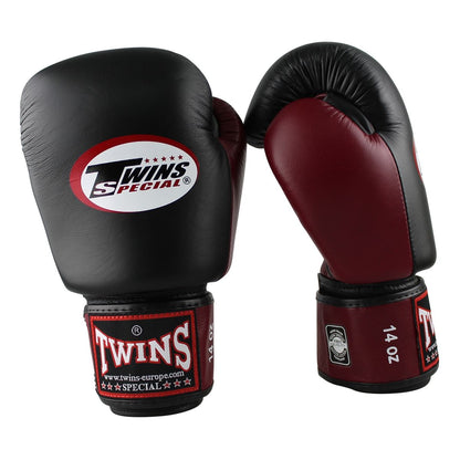 Twins Boxhandschuhe BGVL 3 Leder Schwarz Weinrot